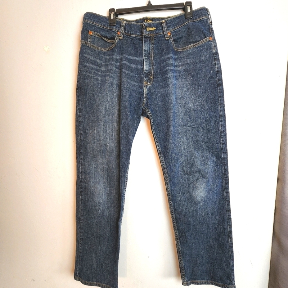 Lee Relaxed Fit Dark Wash Straight Leg Men's Jeans Size 36 x 32